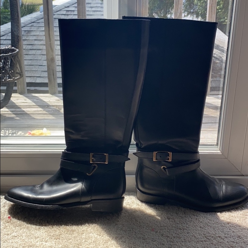 Burberry black knee high boots
